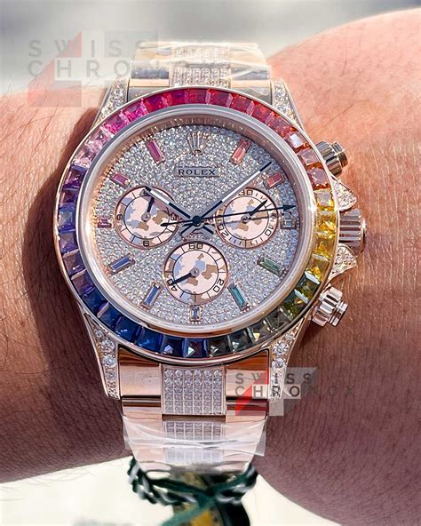 rolex multicolor diamond watch|real diamond Rolex watches.